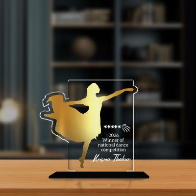 Winner Of Dance Competition Personalized Best Dancer Award  Dance Achievement Recognition Gift for Dancers, Students & Teacher  UV Printed Acrylic Award Trophy